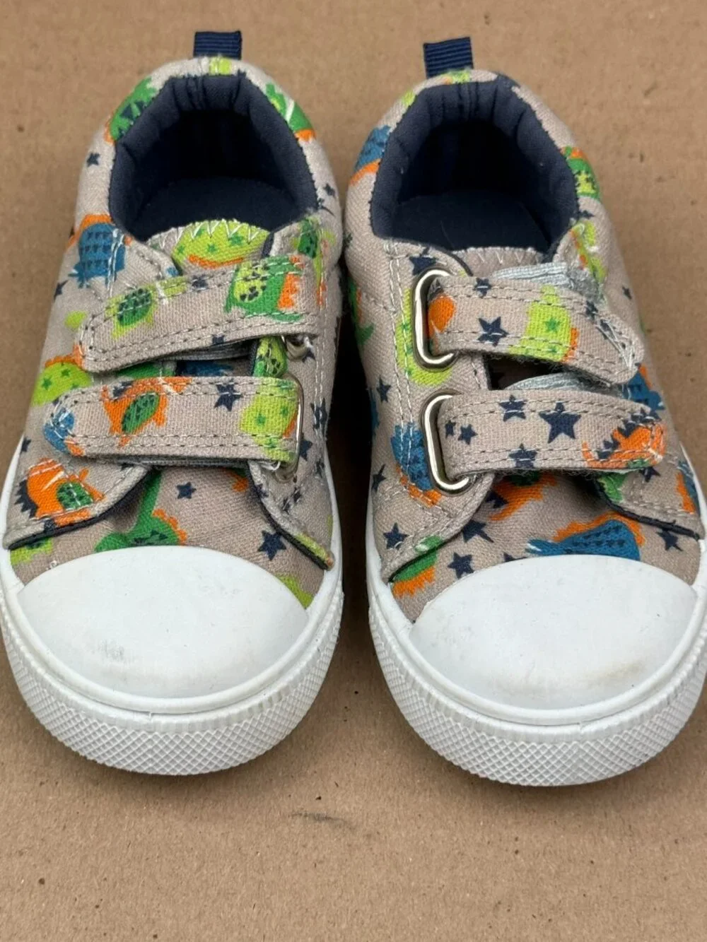 Toddler Boys Size 5 Dinosaur Print Canvas Sneakers Hook and Loop Shoes